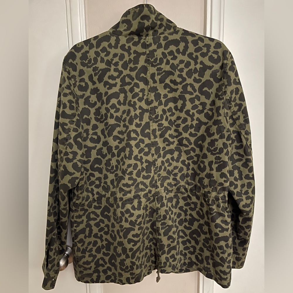 Sebby Olive Leopard Print Utility Jacket - Picture 3 of 6